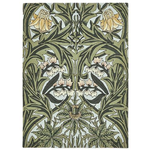 Luxusní květinový koberec Morris & Co Bluebell leafy arbour green 127607