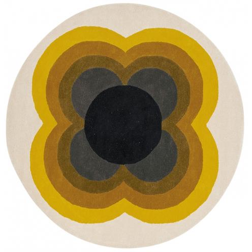 Moderní kruhový koberec Orla Kiely Sunflower Yellow 060006