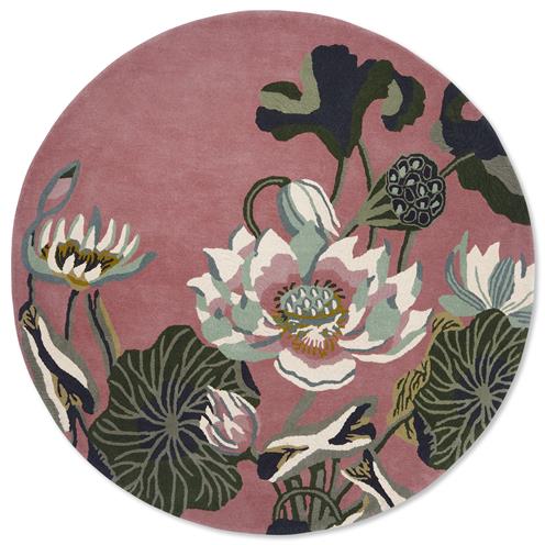 Vlněný kruhový koberec Wedgwood Waterlily round dusty rose 038602