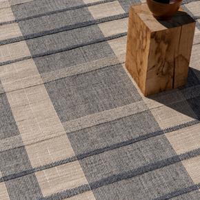 Outdoorový koberec B&C Zone Block Stripe&Check denim 497408