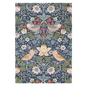 Luxusní květinový koberec Morris & Co Strawberry Thief indigo 027708