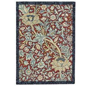 Luxusní květinový koberec Morris & Co Trent madder red webb´s blue 127510
