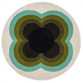 Moderní kruhový koberec Orla Kiely Sunflower Olive 60007
