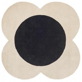 Moderní kusový koberec Orla Kiely Flower Spot ecru/black 158409