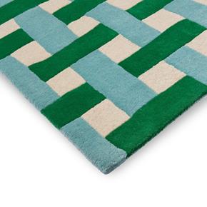 Vlněný kusový koberec Harlequin Basketweave emerald/aquamarine 144107